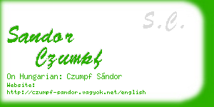 sandor czumpf business card